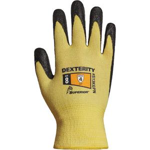 Gloves with Micropore Grip - X-Large/10, X-Small/5, Small/6, Medium/7, Large/8, X-Large/9, 2X-Large/11, 3X-Large/12, 13, Kevlar®, Nitrile, Dipped Palm, ASTM ANSI Level A4, ANSI/ISEA 105 Level 3, Unrated