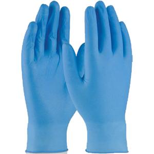 Disposable Gloves - 2X-Large, Nitrile, 9.4", 4-mil, Fully Textured, Blue, Powder-Free, Accepted for use in Canadian Food Processing Facilities