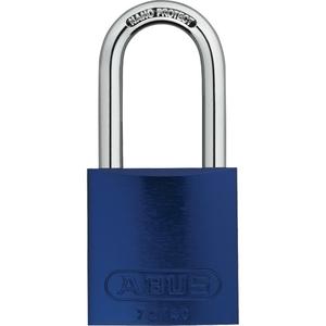 Padlock - Security Padlock, 1-1/2", 1/4", 1", 25/32", Aluminum, Steel, Blue, Keyed Different