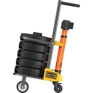 PLUS Barrier Post Cart Kit - Metal, Orange, 42", 75', 22"-42", 15'