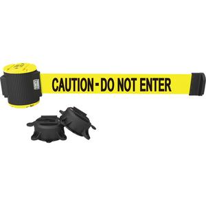 Wall Mount Barrier - Plastic, Yellow, Yellow, Caution Do Not Enter, 30', Magnetic Mount