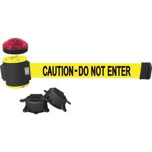 Wall Mount Barrier with Light Kit - Plastic, Yellow, Yellow, Caution Do Not Enter, 30', Magnetic Mount