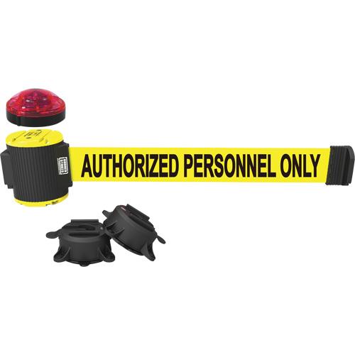 Wall Mount Barrier with Light Kit - Plastic, Yellow, Yellow, Authorized Personnel Only, 30', Magnetic Mount