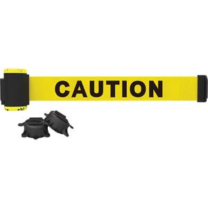 Wall Mount Barrier - Plastic, Yellow, Yellow, Caution, 7', Magnetic Mount