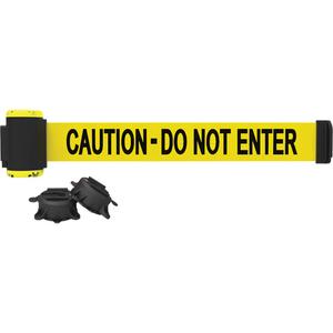 Wall Mount Barrier - Plastic, Yellow, Yellow, Caution Do Not Enter, 7', Magnetic Mount