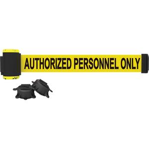 Wall Mount Barrier - Plastic, Yellow, Yellow, Authorized Personnel Only, 7', Magnetic Mount