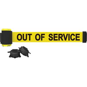 Wall Mount Barrier - Plastic, Yellow, Yellow, Out Of Service, 7', Magnetic Mount
