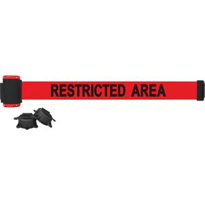 Wall Mount Barrier - Plastic, Red, Red, Restricted Area, 7', Magnetic Mount