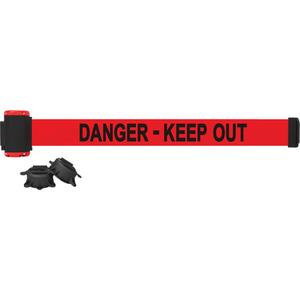 Wall Mount Barrier - Plastic, Red, Red, Danger; Keep Out, 7', Magnetic Mount