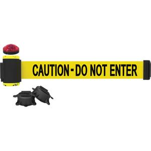 Wall Mount Barrier with Light Kit - Plastic, Yellow, Yellow, Caution Do Not Enter, 7', Magnetic Mount
