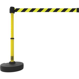 PLUS Barrier Post Set - 42", Plastic, Black/Yellow, Yellow, 15', Blank, 22"-42"