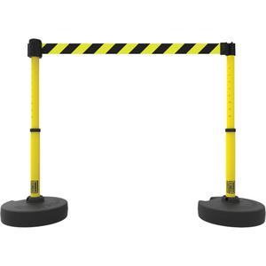 PLUS Barrier Post Set X2 - 42", Plastic, Yellow, Yellow, 15', Blank, 22"-42"
