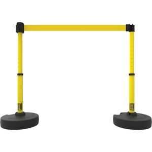 PLUS Barrier Post Set X2 - 42", Plastic, Yellow, Yellow, 15', Blank, 22"-42"