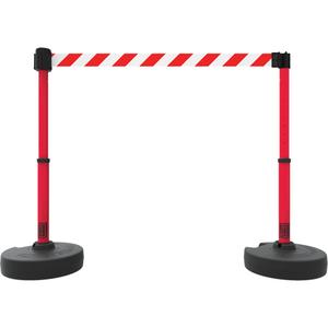 PLUS Barrier Post Set X2 - 42", Plastic, Red, Red, 15', Blank, 22"-42"
