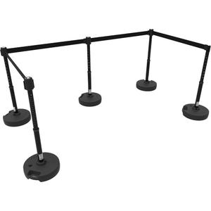 PLUS Barrier Post Set X5 - 42", Plastic, Black, Black, 15', Blank, 22"-42"