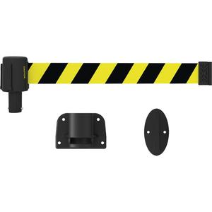 PLUS Wall Mount Barrier System - Plastic, Yellow, Black and Yellow, Blank, 15', Screw Mount