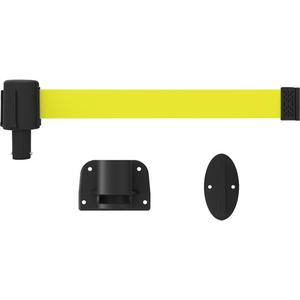 PLUS Wall Mount Barrier System - Plastic, Yellow, Yellow, Blank, 15', Screw Mount