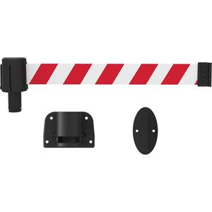 PLUS Wall Mount Barrier System - Plastic, Red, Red and White, Blank, 15', Screw Mount