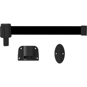 PLUS Wall Mount Barrier System - Plastic, Black, Black, Blank, 15', Screw Mount