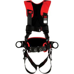 Comfort Construction Harness - Work Positioning/Fall Arrest, AP, 420 lbs., Small, Medium/Large, X-Large, 2X-Large, Back - Side, Tongue Buckle, Pass-Through/Mating