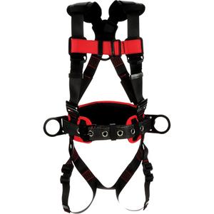 Construction Harness - Work Positioning/Fall Arrest, AP, 420 lbs., Small, X-Large, 2X-Large, Back - Side, Pass-Through/Mating, Pass-Through/Mating