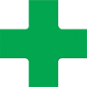 Tough-Mark™ Heavy-Duty Floor Marking - Green, Polyethylene, 6", 6", Cross