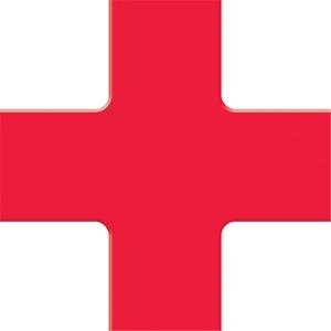 Tough-Mark™ Heavy-Duty Floor Marking - Red, Polyethylene, 6", 6", Cross