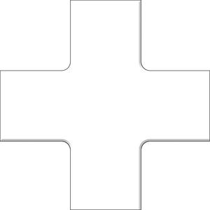 Tough-Mark™ Heavy-Duty Floor Marking - White, Polyethylene, 6", 6", Cross