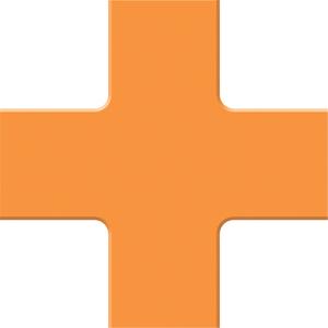 Tough-Mark™ Heavy-Duty Floor Marking - Orange, Polyethylene, 6", 6", Cross