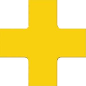 Tough-Mark™ Heavy-Duty Floor Marking - Yellow, Polyethylene, 6", 6", Cross
