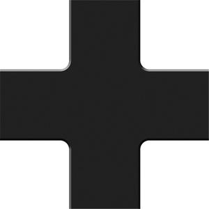 Tough-Mark™ Heavy-Duty Floor Marking - Black, Polyethylene, 6", 6", Cross