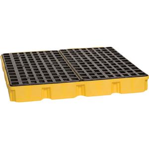 Modular Spill Platform - 51.5", 26.5", 51.5", 6.5", 60.5 US gal., 10 000 lbs., Yellow, No, HDPE, 4-drum
