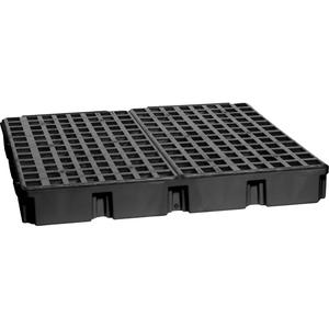 Modular Spill Platform - 51.5", 26.5", 51.5", 6.5", 60.5 US gal., 10 000 lbs., Black, Yes, HDPE, 4-drum