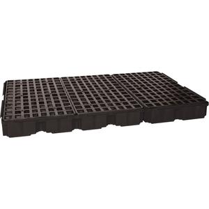 Modular Spill Platform - 51.5", 78.25", 6.5", 88 US gal., 121 US gal., 10 000 lbs., Black, No, HDPE, 6-drum