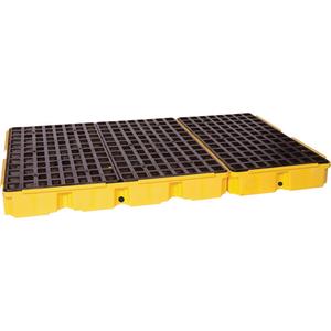 Modular Spill Platform - 51.5", 78.25", 6.5", 88 US gal., 121 US gal., 10 000 lbs., Yellow, Yes, HDPE, 6-drum