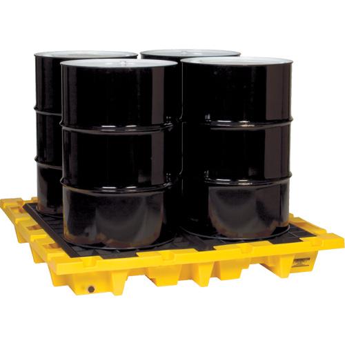 Spill Containment Pallet - 58.5", 58.5", 7.75", 66 US gal., 6000 lbs., Yellow, No, HDPE, 4-drum - Image 2