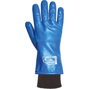 North Sea™ Winter Coated Gloves - Large, Small, Medium, X-Large, Non-Knit, Acrylic, Nitrile, Full Dip, Fleece, Blue, Black, ASTM ANSI Level 3