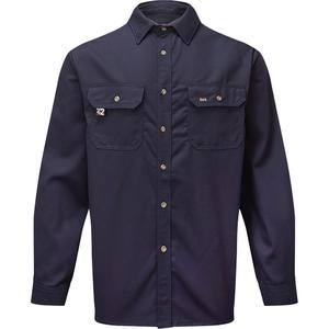 UltraSoft® 7 oz. Deluxe Work Shirt - 2X-Large, Small, Medium, Large, X-Large, 3X-Large, 4X-Large, Navy Blue, Cotton/Nylon, Regular, NFPA 2112, NFPA 70E, CSA Z462, ASTM F1506, OSHA 1910.276, 60 Days