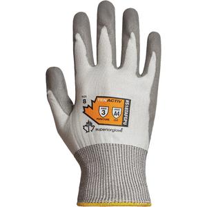 Cut-Resistant Gloves - 10, 5, 6, 7, 8, 9, 11, 12, 18, TenActiv™, Polyurethane, Dipped Palm, ASTM ANSI Level A4, ANSI/ISEA 105 Level 4, Unrated, ANSI/ISEA 105 Level 4, Unrated, White