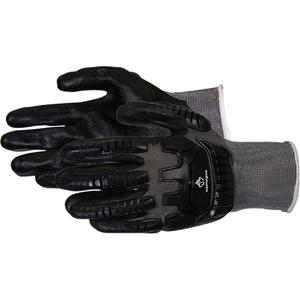 Dexterity® Impact-Resistant Work Gloves - Large, Small, Medium, X-Large, 2X-Large, Knit Wrist, Synthetic, ASTM ANSI Level 3, Foam nitrile, Black, Thermoplastic rubber