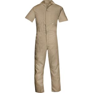 Short-Sleeved Coveralls - Poly-Cotton, 4X-Large, 5X-Large, Tan, Men's, Regular