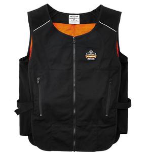 Chill-Its® 6255 Lightweight Phase Change Cooling Vest - Black, Small/Medium, Large/X-Large, Poly-cotton