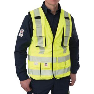 Ripstop Surveyor's Vest - High Visibility Lime-Yellow, Silver, 2X-Large, Small, Medium, Large, X-Large, 3X-Large, 4X-Large, 5X-Large, Polyester, Meets/Exceeds CSA Z96 Class 2 - Level 2, ANSI 107 Class 2 - Level 2