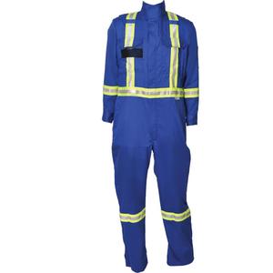 Firewall FR® Striped Coveralls - 2X-Large (Tall), Medium (Tall), Large (Tall), X-Large (Tall), 3X-Large (Tall), 4X-Large (Tall), Royal Blue, Tall, 88% cotton and 12% nylon, 9.2 cal/cm² CAT 2, PPE Category 2