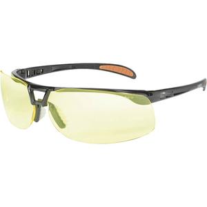 Protégé™ Safety Glasses with HydroShield™ Lenses - ANSI Z87+, Amber, Anti-Fog/Anti-Scratch, Metallic Black