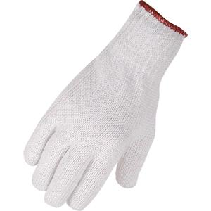 String Knit Gloves - Large, Small, Poly/Cotton, Non-Coated, 7, White