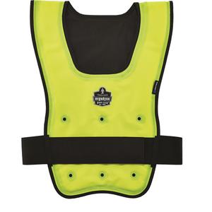 Chill-Its® 6687 Economy Dry Evaporative Cooling Vest - High Visibility Lime-Yellow, Small/Medium, Large/X-Large