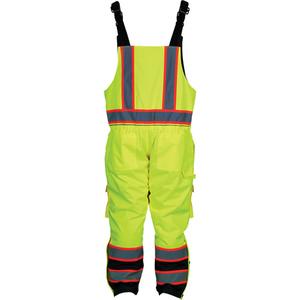 Insulated Overalls - High Visibility Lime-Yellow, Silver, Large, Small, Medium, X-Large, 2X-Large, 3X-Large, 4X-Large, 5X-Large, Polyester/Polyurethane