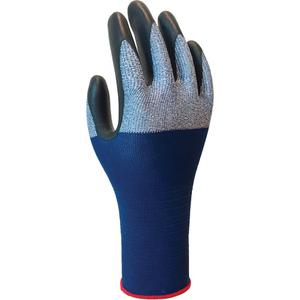 382 Coated Gloves - Large/8, Small/6, Medium/7, X-Large/9, 2X-Large/10, 13, Nylon, Nitrile, Dipped Palm, Unlined, Dark Blue and Black
