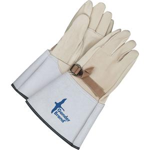 Welding Gloves - Medium, Small, Large, X-Large, Unlined, Grain Horsehide, Grey/Beige, 14"